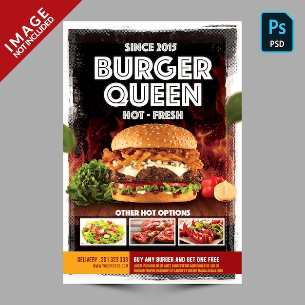 PSD burger restaurant promotion flyer