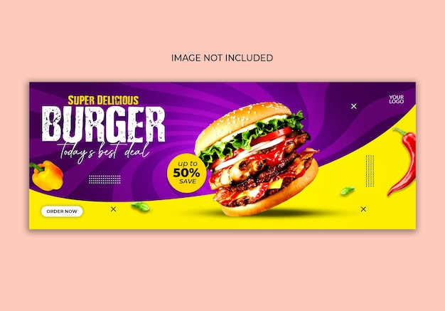 Burger social media facebook banner design.