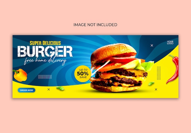 Burger social media facebook template.