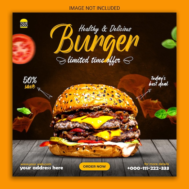 burger social media post banner design