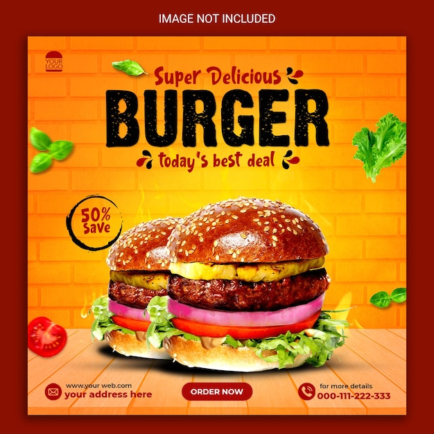 Burger social media post design