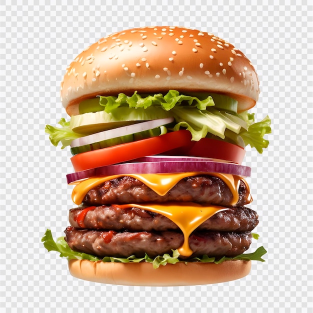 PSD burger on a transparent background