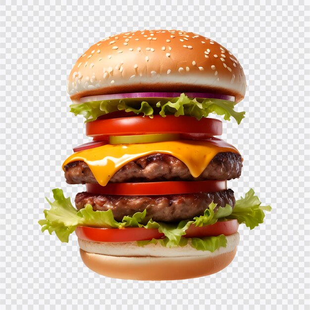 PSD burger on a transparent background