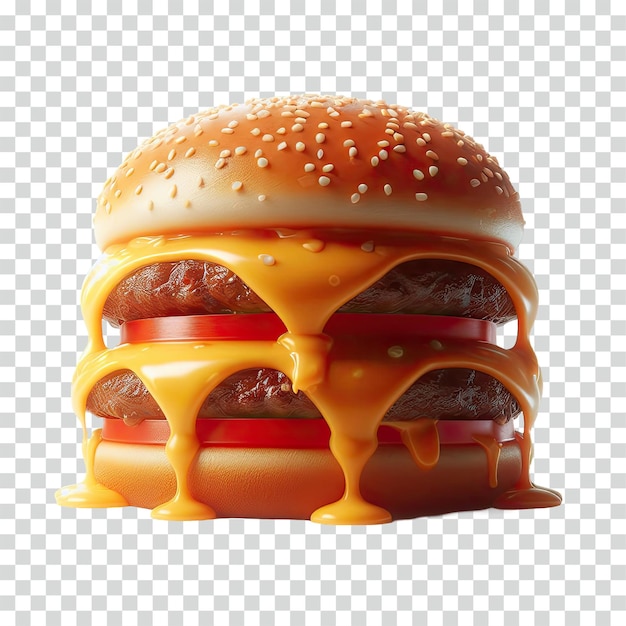 PSD burger in transparent background