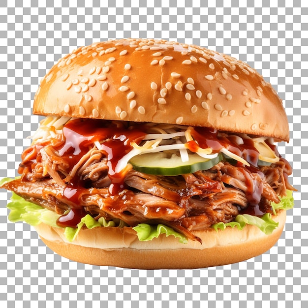 PSD burger on transparent background