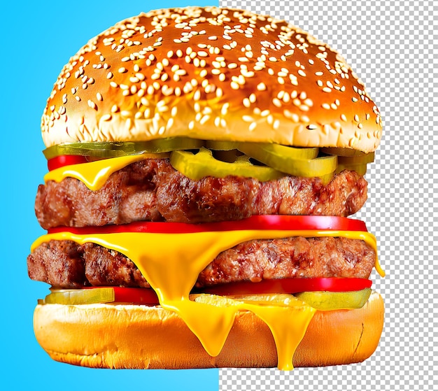 PSD burger with cheese and tomato