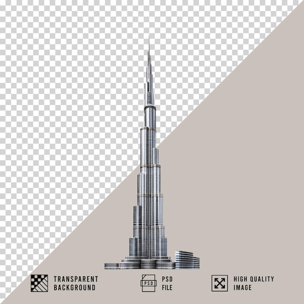 Burj Khalifa op een doorzichtige achtergrond