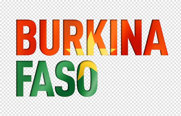 PSD carattere del testo della bandiera del burkina faso