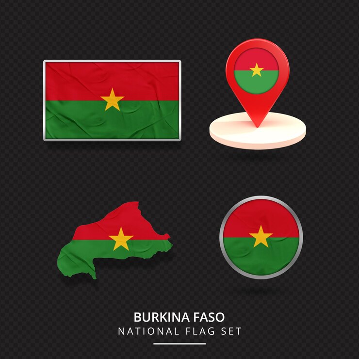 PSD burkina faso national flagmaplocation element design