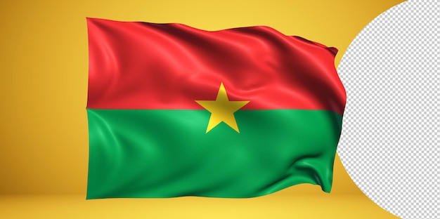 PSD burkina faso waving flag png on transparent background