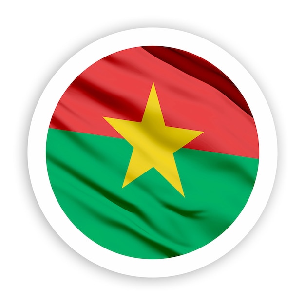 Burkina Faso zwaait met een vlag met een witte afgeronde cirkel
