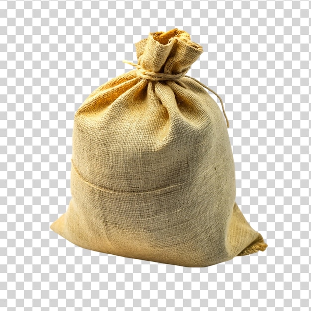 PSD burlap sack isolated on transparent background