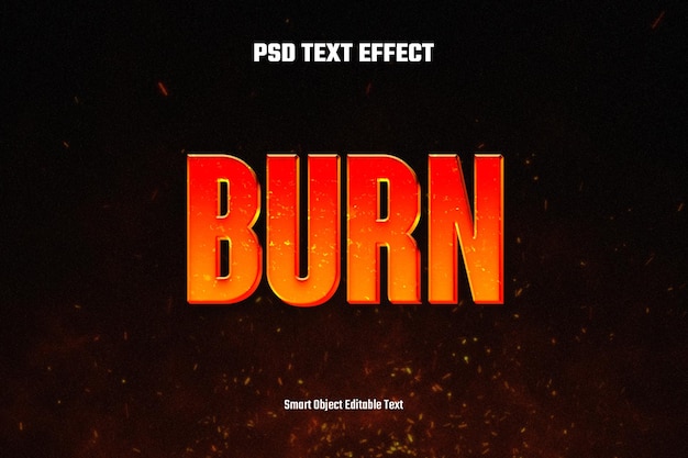 PSD burn editable text effect