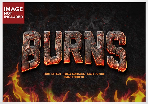 burn fire font effect editable layers
