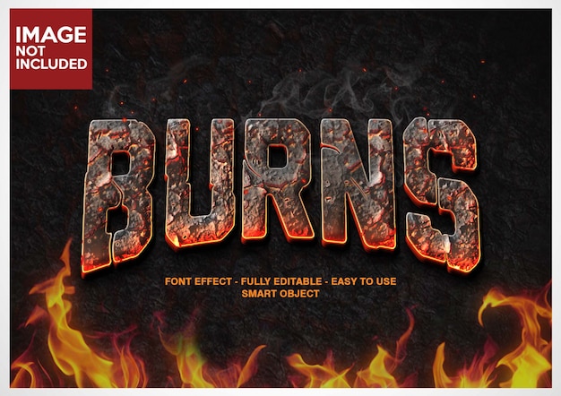 PSD burn fire font effect editable layers