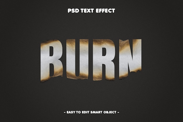 Burn paper text effect