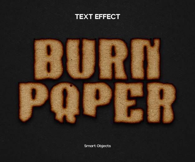 PSD burn paper text effect