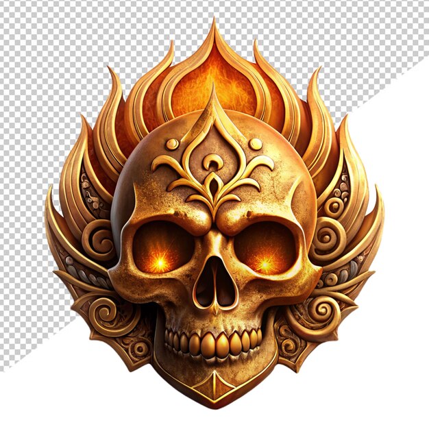 PSD burn skull on transparent background