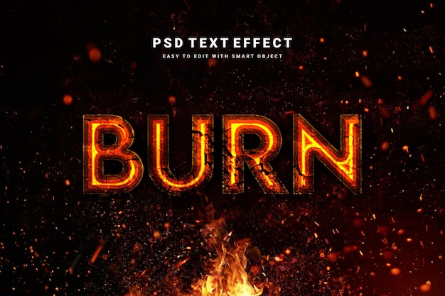 burn text effect