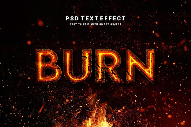 PSD burn text effect