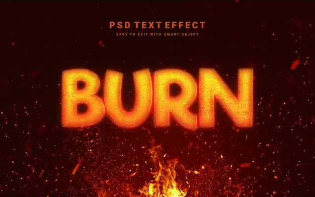 PSD burn text effect