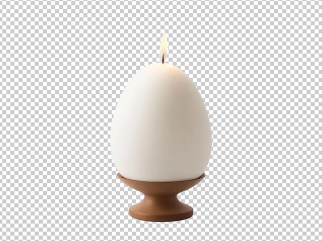 PSD burning candle isolated on the top of egg