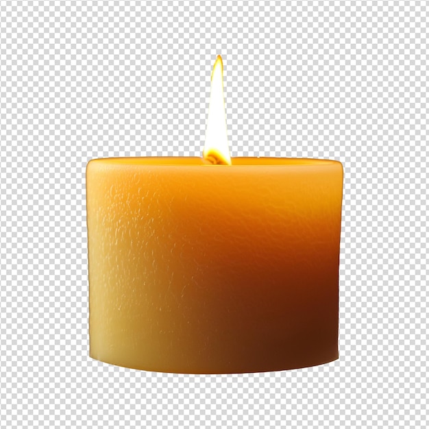 PSD burning candles on a transparent background