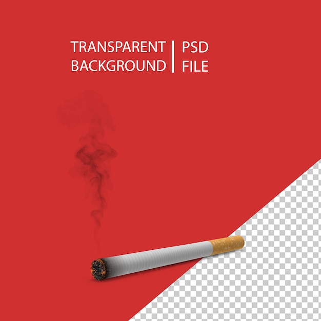 PSD burning cigarette with smoke png