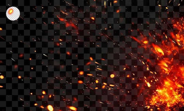 Burning fire effect isolated on transparent background PNG PSD