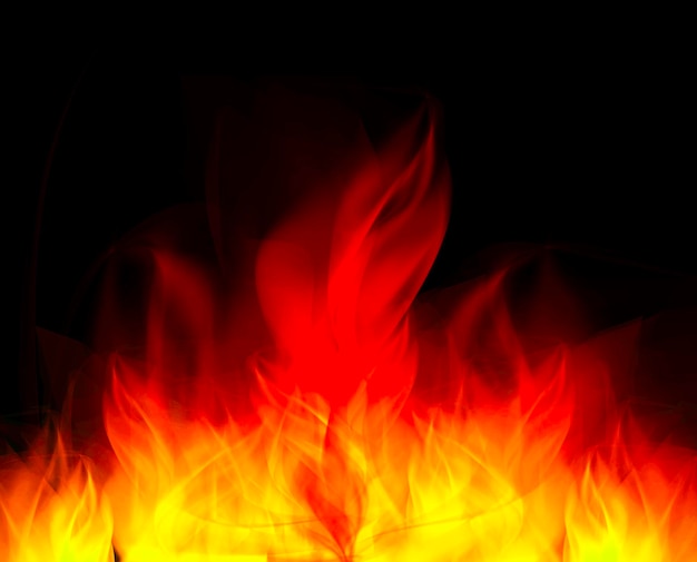 Burning flame border sticker realistic fire