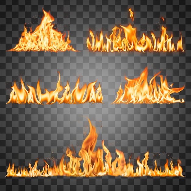 燃える炎 png ボーダーステッカー リアルな火のイメージセット