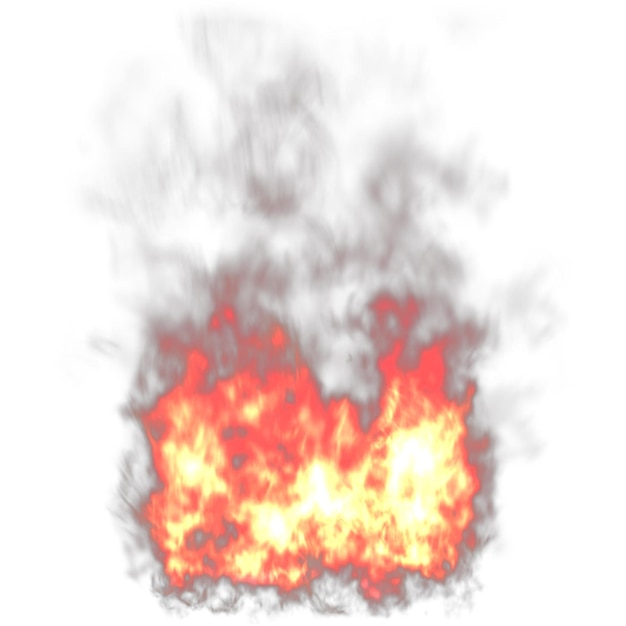 burning flames with smoke