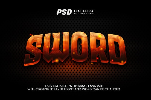 Burning iron editable text effect mockup template Premium Psd