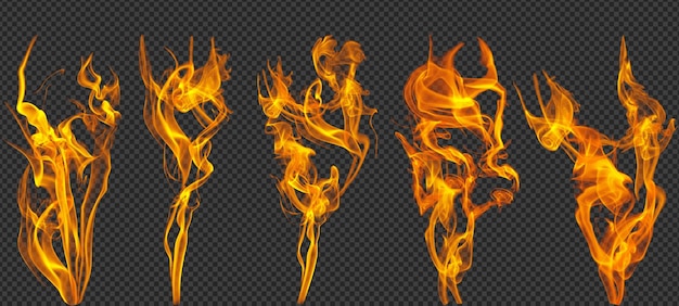 PSD burning red hot sparks realistic fire flames