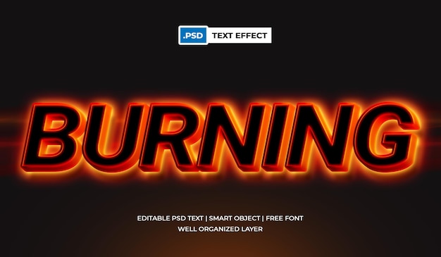 PSD burning text effect