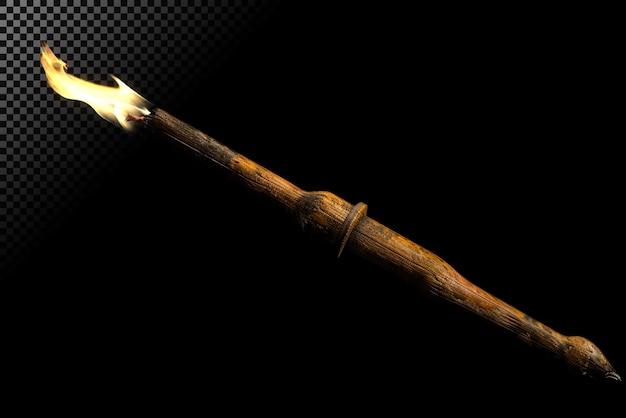 Burning Wooden Torch
