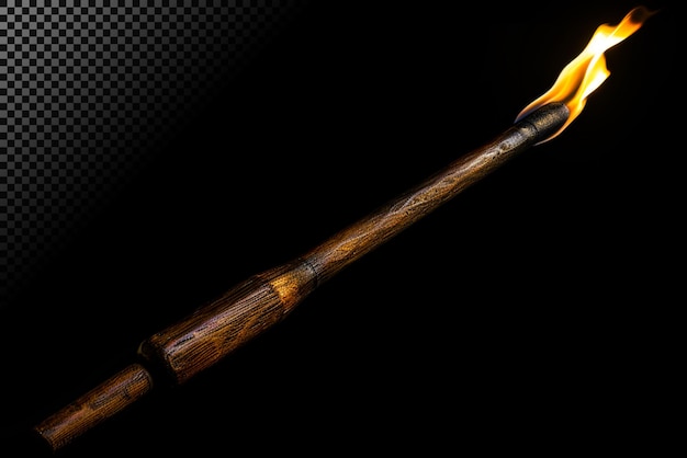 Burning Wooden Torch