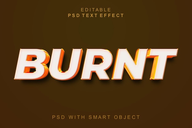 Burnt 3d text effect