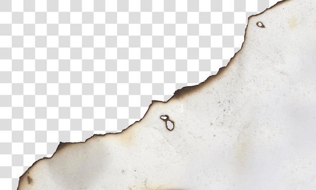 Burnt edge paper on transparent background