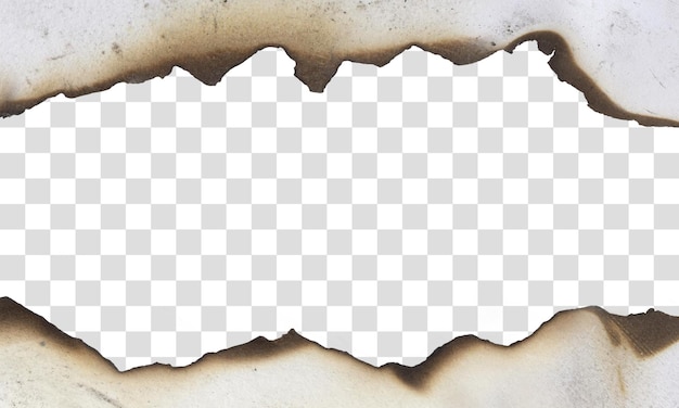 Burnt edge paper on transparent background