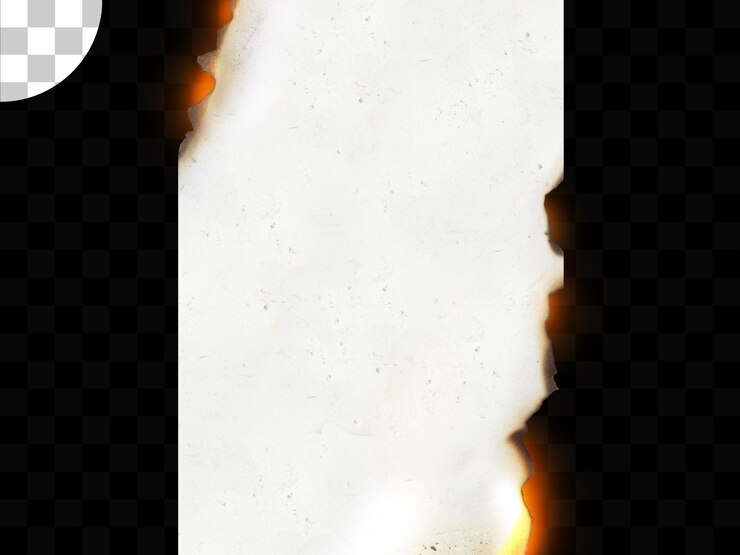 PSD burnt edge paper on transparent background