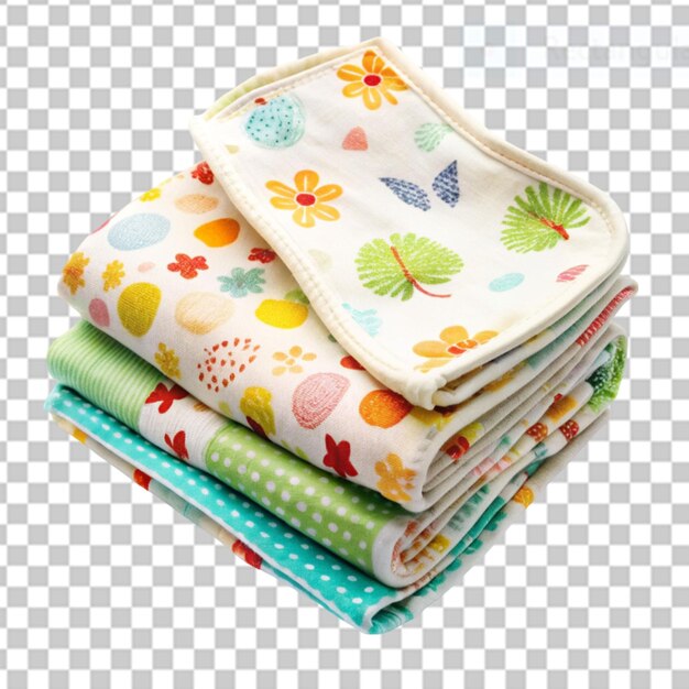 PSD burp cloths on transparent background