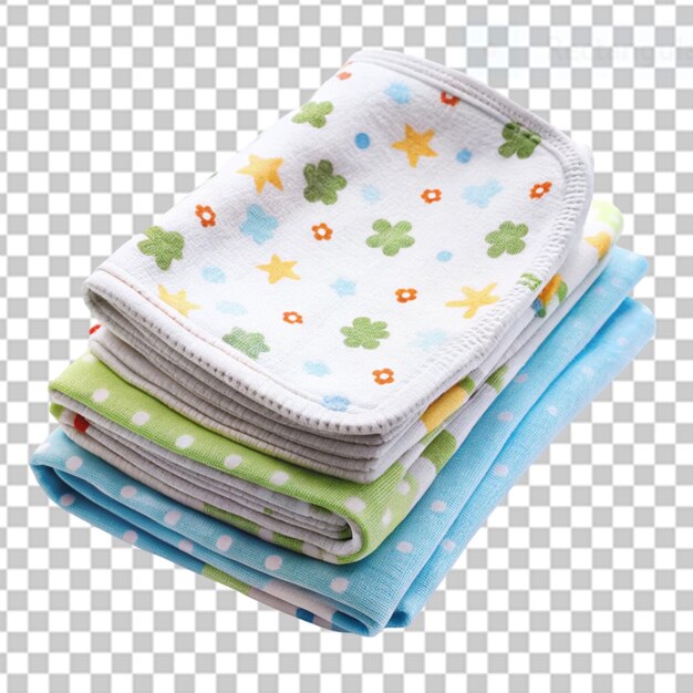 PSD burp cloths on transparent background