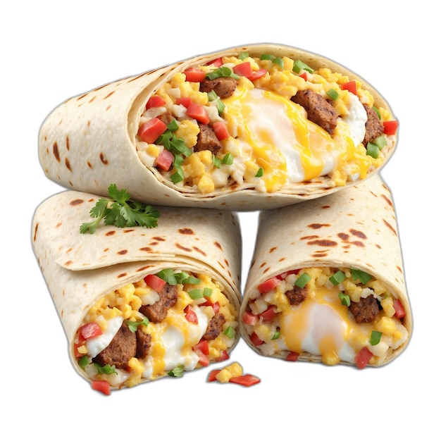 Burrito wrap PSD na białym tle