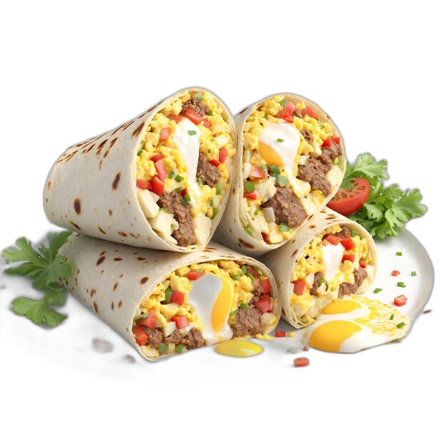 PSD burrito wrap psd on a white background