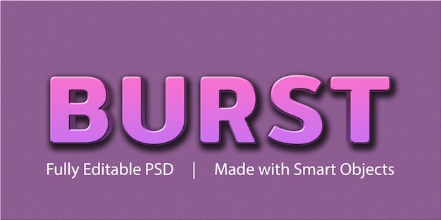 Burst editable text style effect