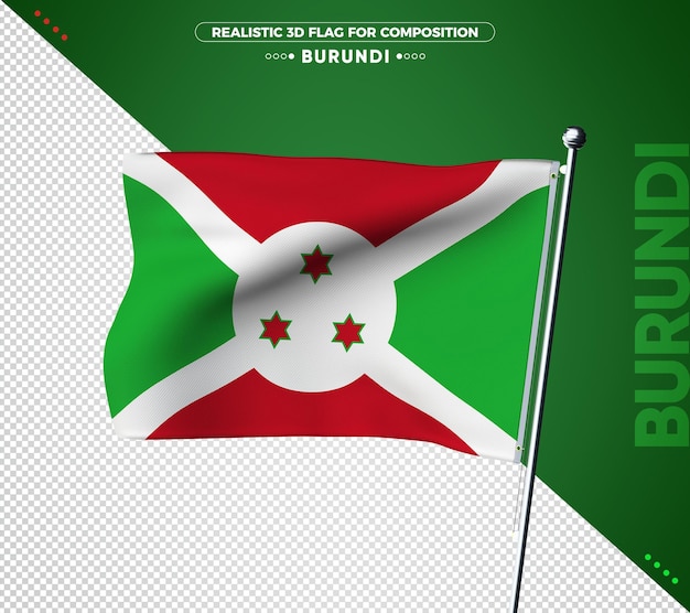 Burundi 3d vlag met realistische textuur