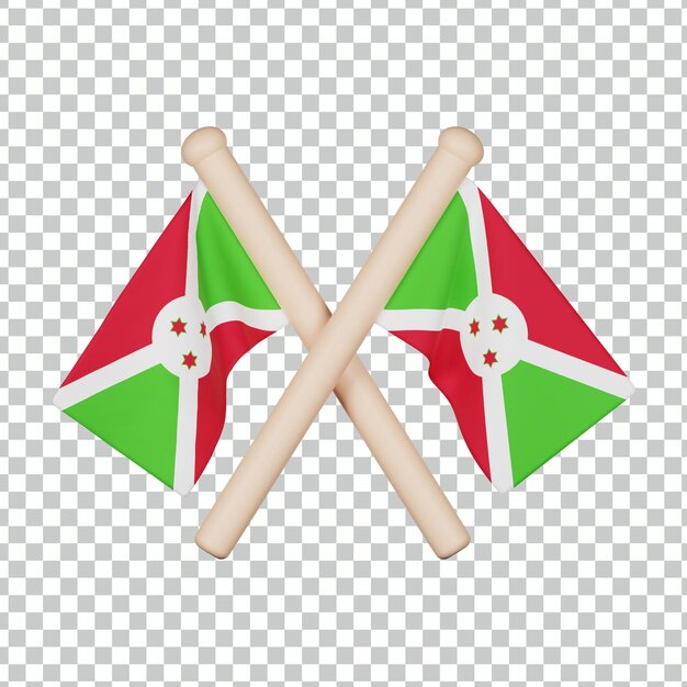 Burundi flag 3d icon