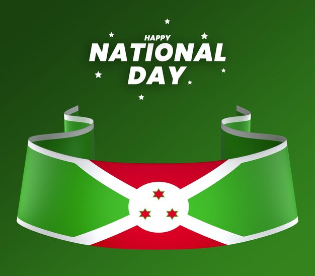 Burundi flag element design national independence day banner ribbon psd