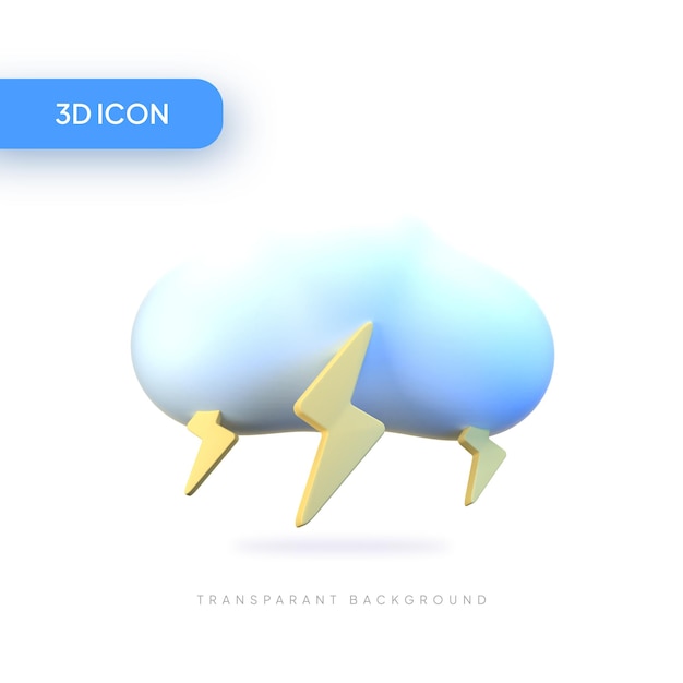 PSD burza 3d ilustracja icon pack element